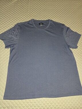 XXL - Alfani Men’s Heather Navy Short-Sleeve Crew T-Shirt (PRISTINE CONDITION)